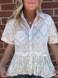 Firework Print Short Sleeve Top for Women