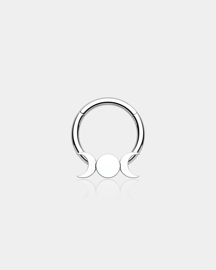 moon phase stainless steel septum ring