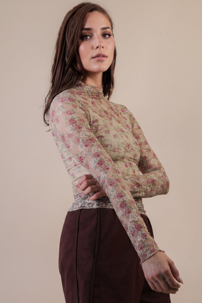Floral Mesh Top*Final Sale