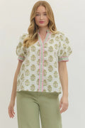 Floral Puff Sleeve Top