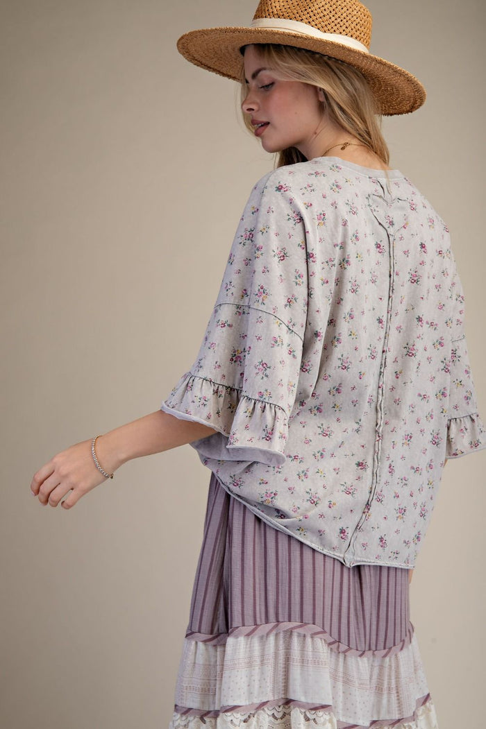 Floral Ruffle Top
