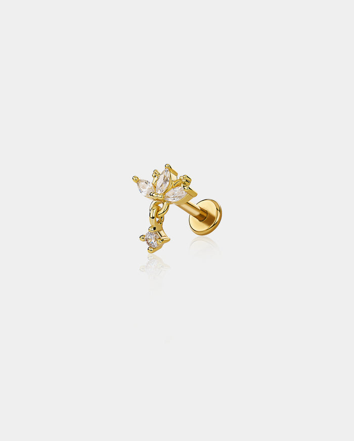Flower Dangle Internally Threaded Helix Stud