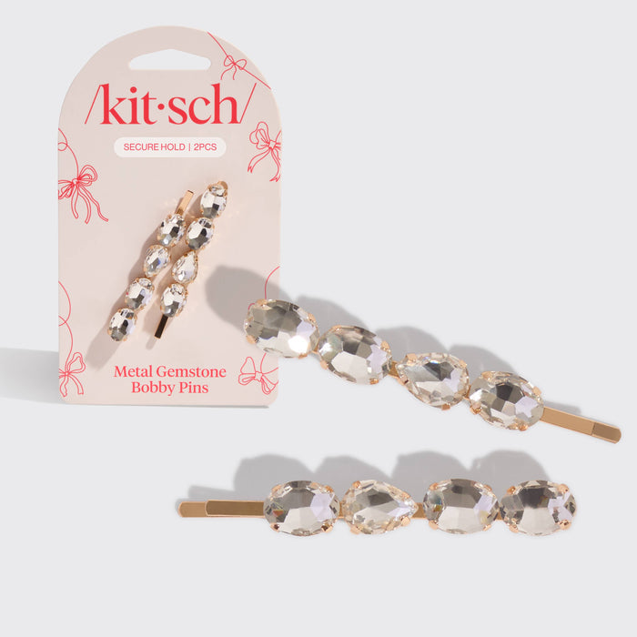 Gemstone Bobby Pins 2pc Set