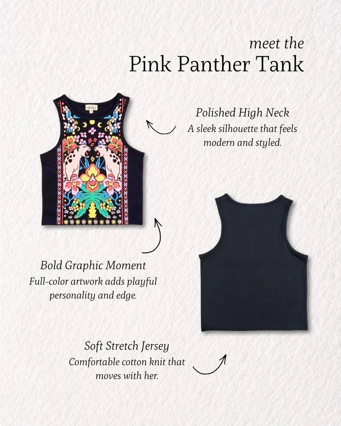 Girls Pink Panther Tank by Finding Foxtail