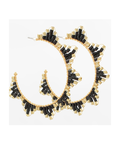Glass Bead Open Hoop Earrings