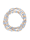 Glass & Square Metal Bead Bracelet