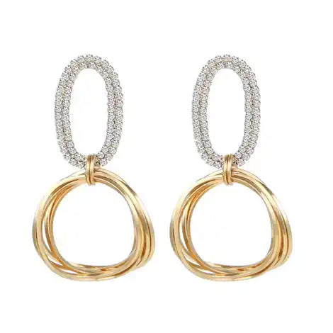 Golden Ring Drop Earrings