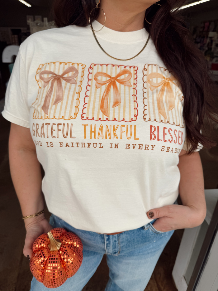 Grateful Thankful Blessed Tee*Final Sale