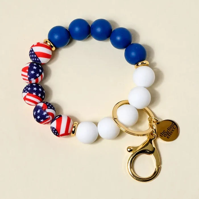 Hands Free Keychain Wristlet Americana