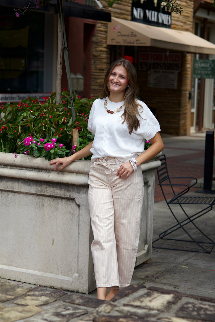 Harbor Stripe Barrel Jeans by Lovervet