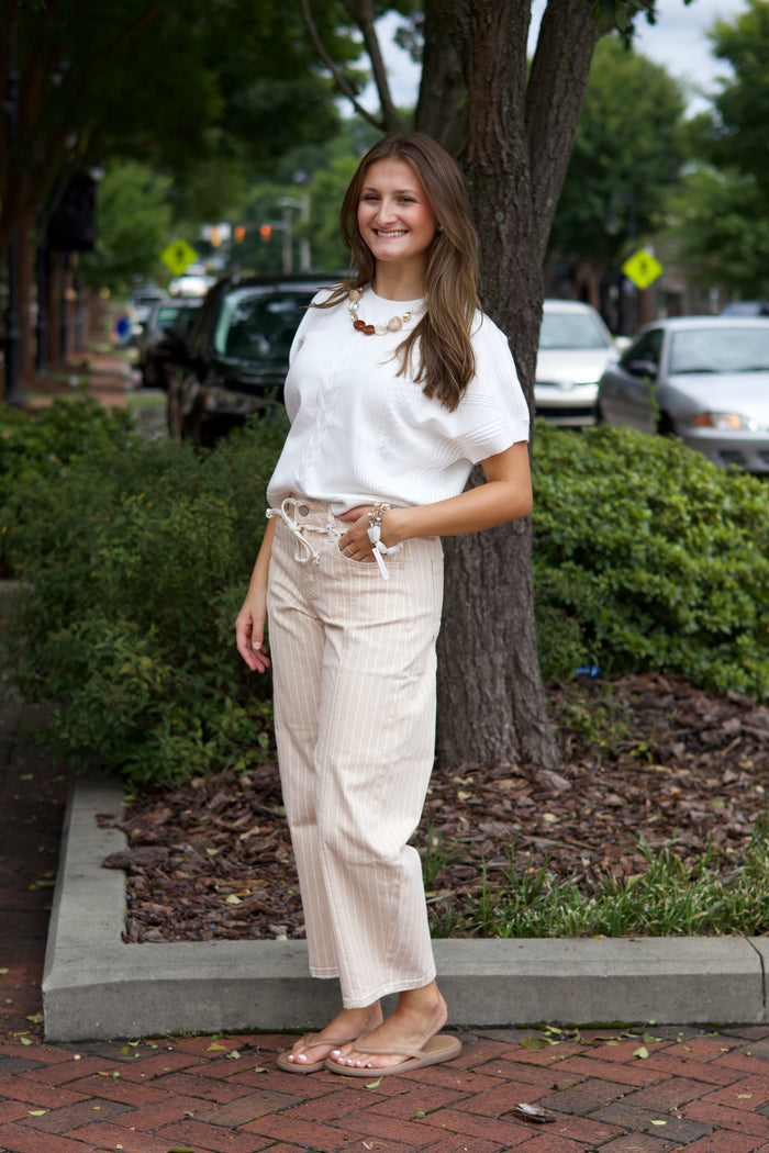 Harbor Stripe Barrel Jeans by Lovervet