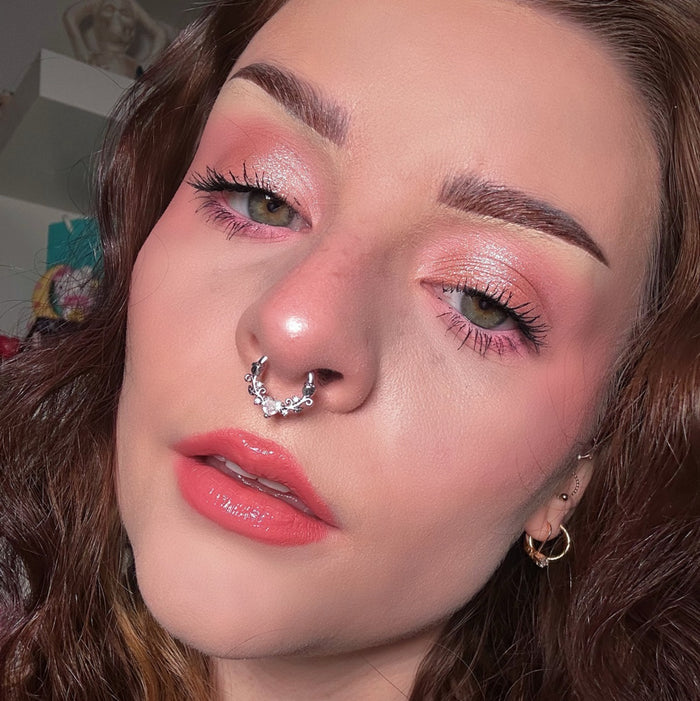 Heart CZ Roses Segment Septum Ring
