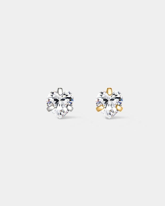 Heart CZ Titanium Threadless Nose Stud