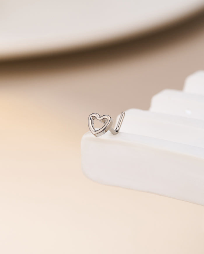Heart Titanium Nose Stud