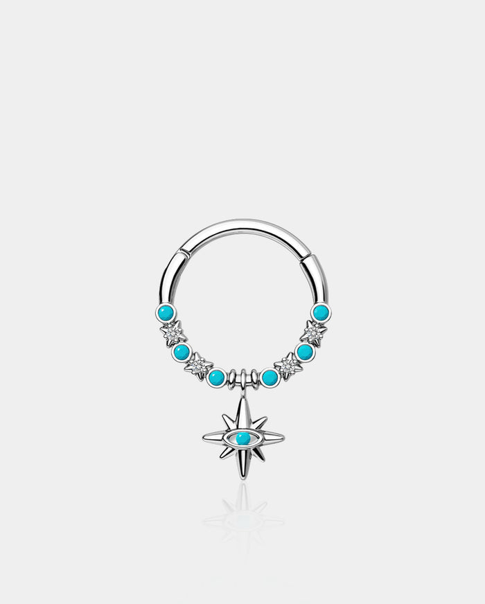 Hexagram Turquoise Daith Septum Ring