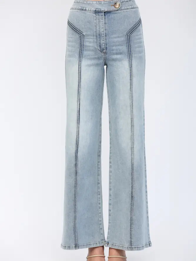 High Waisted Wide Leg Jean