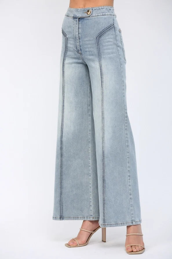 High Waisted Wide Leg Jean