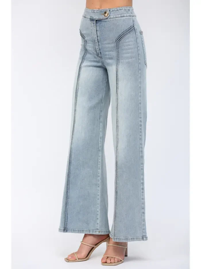 High Waisted Wide Leg Jean