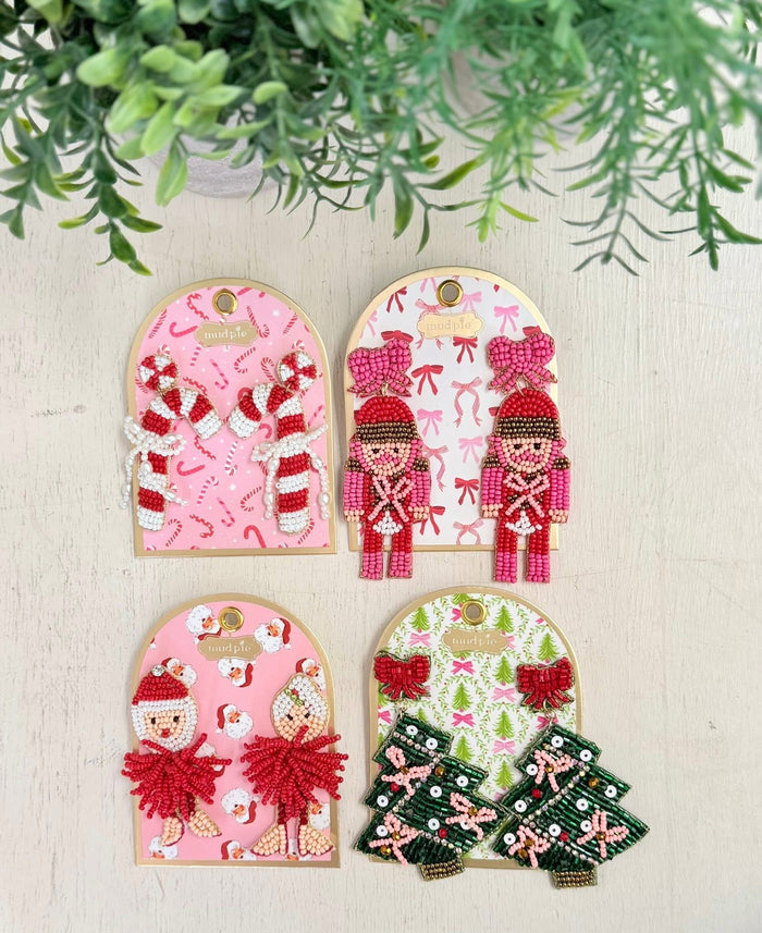 Holiday Beaded Earrings by Mud Pie*Final Sale