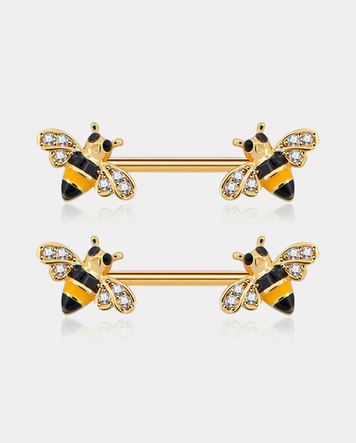 Honeybee Nipple Barbell Jewelry Pair