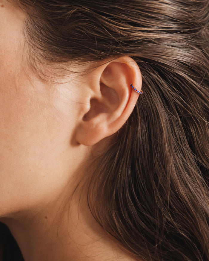 Independence Day-- CZ Hinged Segment Nose Ring