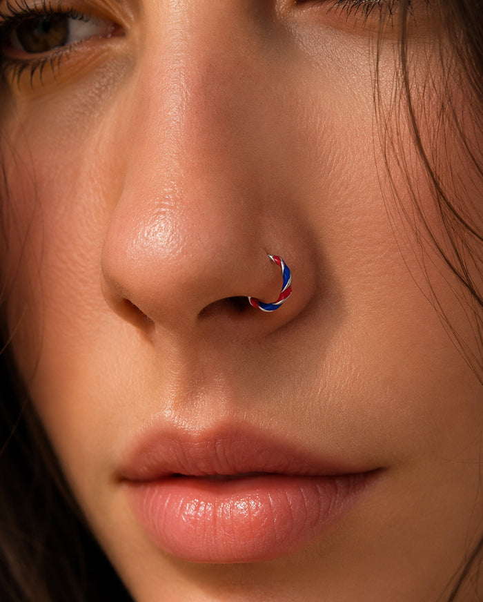 Independence Day- Twisted Segment Nose Ring