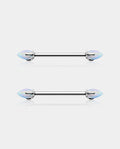 Internally Threaded Synthetic Opal Titanium Nipple Ring Pair