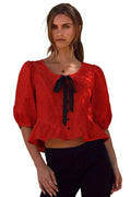 Jacquard Fabric Contour Top*Final Sale