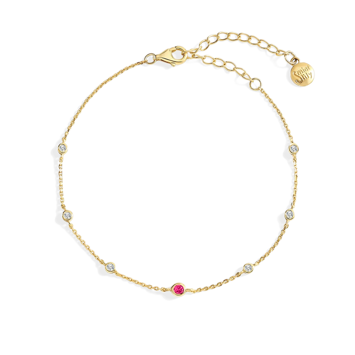 July Birthstone Station Bracelet