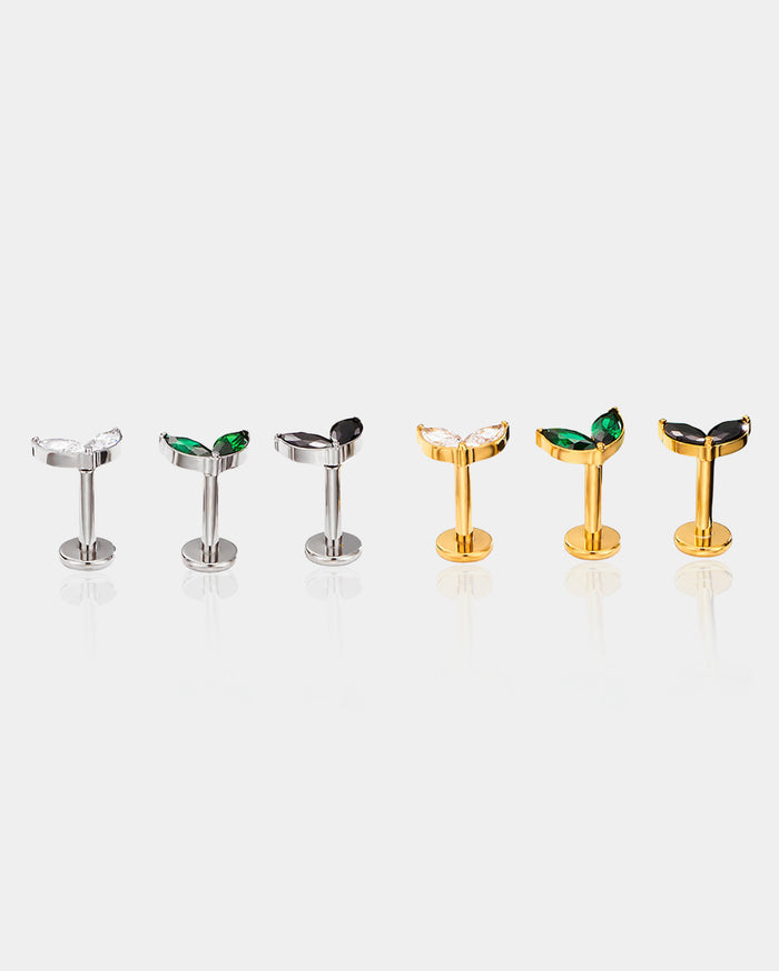 Leaf Threadless Push Pin Helix Stud