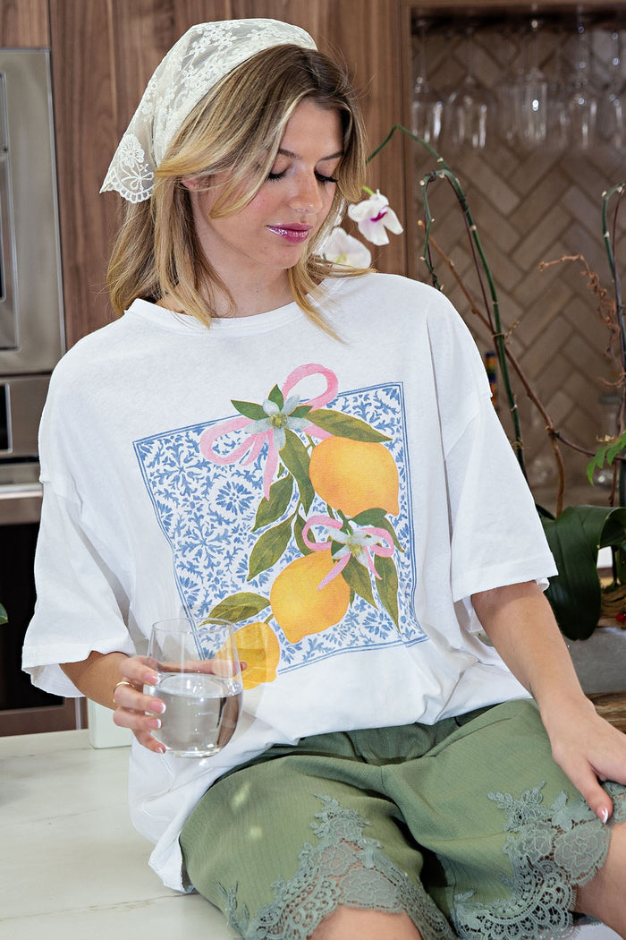 Lemon Printed Graphic Tee Shirt