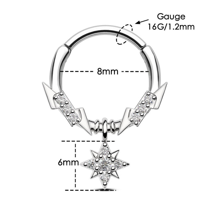 8mm lightning bolt septum ring