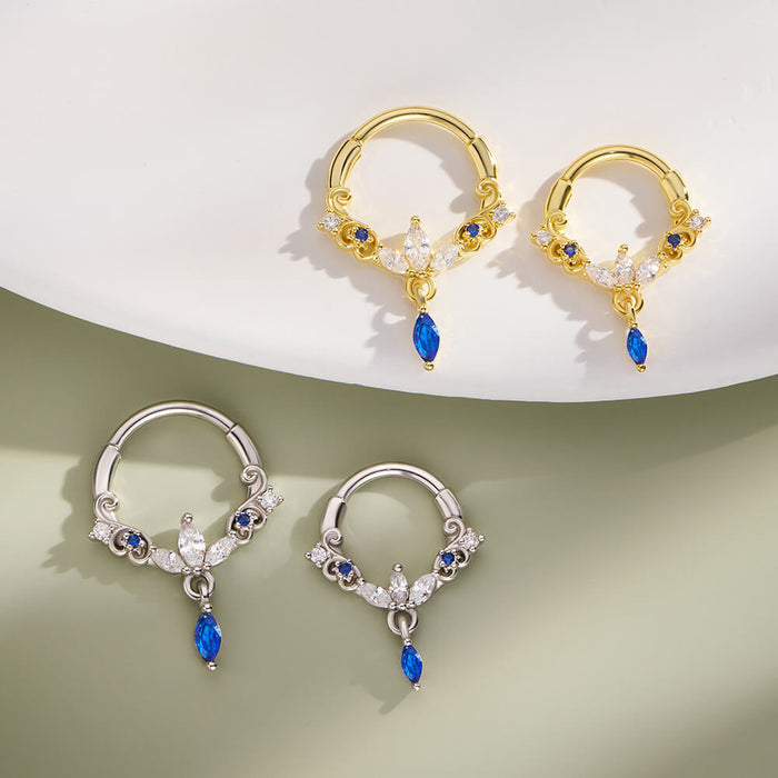 silver and gold luxury septum ring
