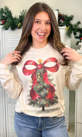 Merry & Bright Bow Sweatshirt*Final Sale