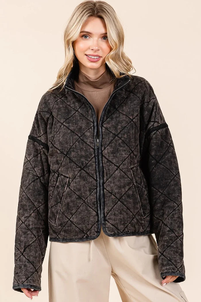 Mineral Washed Quilted Jacket *FINAL SALE*