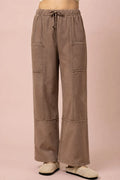 Mineral Washed Wide Leg Pants