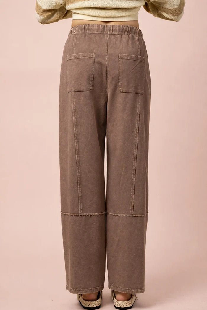 Mineral Washed Wide Leg Pants