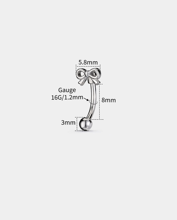 16g 8mm Bow eyebrow stud