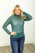 Mock Neck Mesh Top*Final Sale