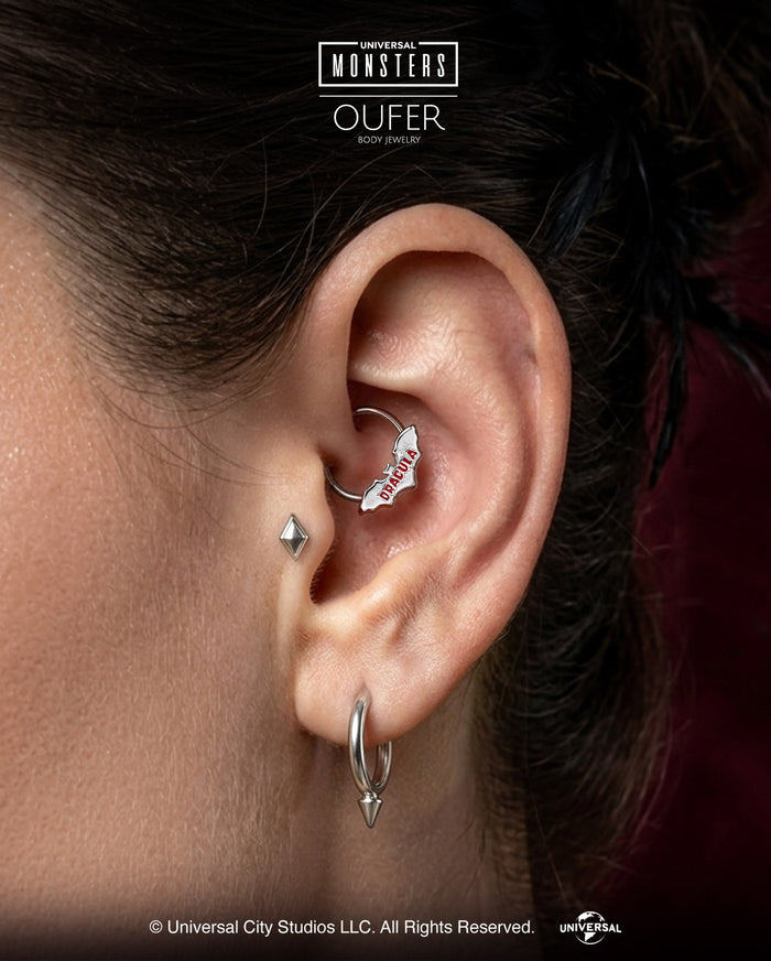 DRACULA Sliver Bat daith Ring