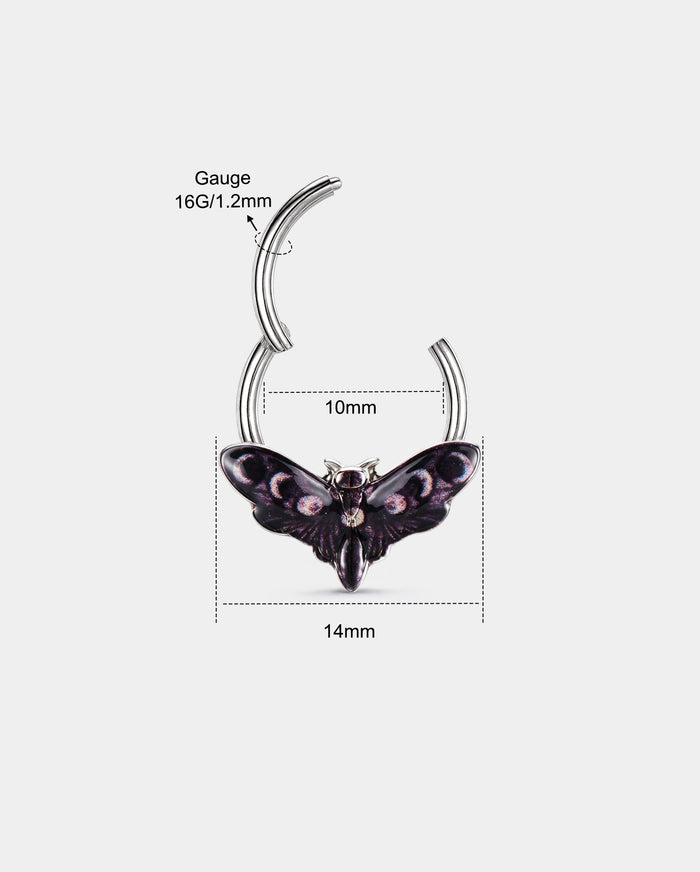 Moon Phase Moth Segment Septum Ring