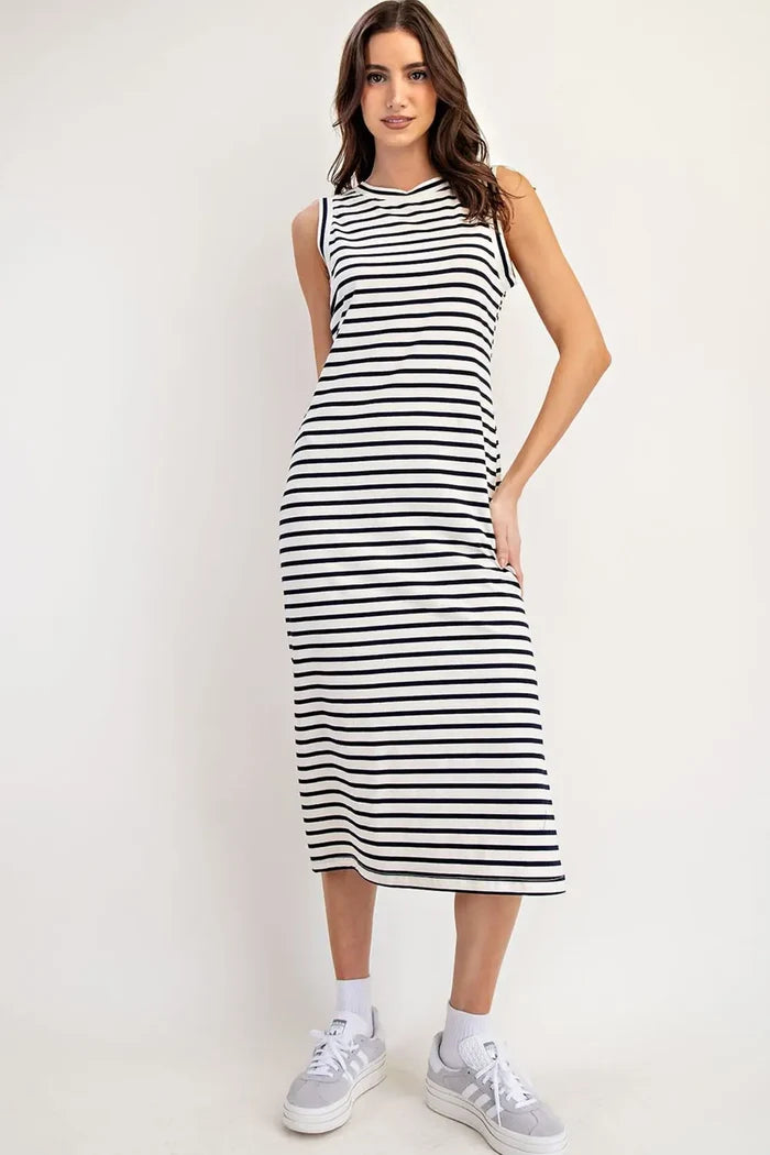 Navy Striped Dress