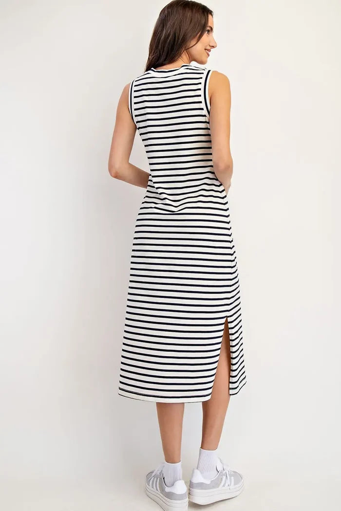 Navy Striped Dress