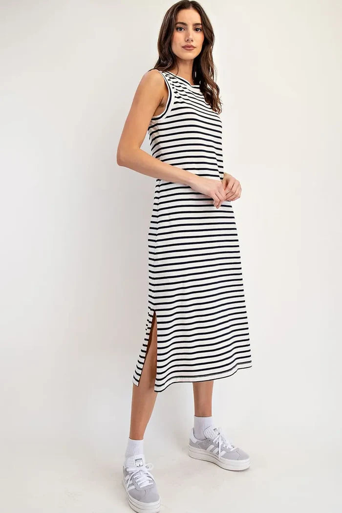 Navy Striped Dress