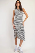 Navy Striped Dress