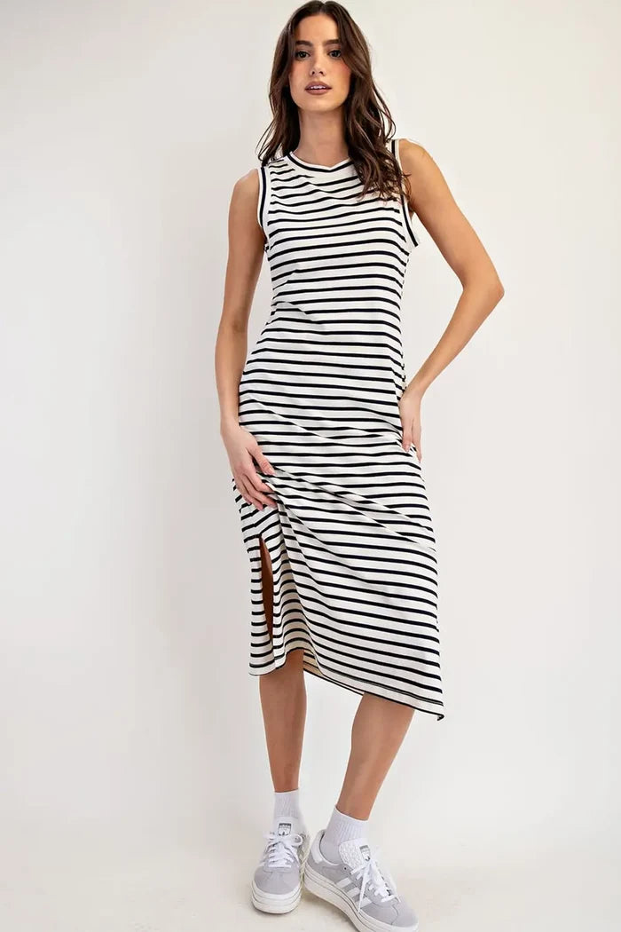 Navy Striped Dress