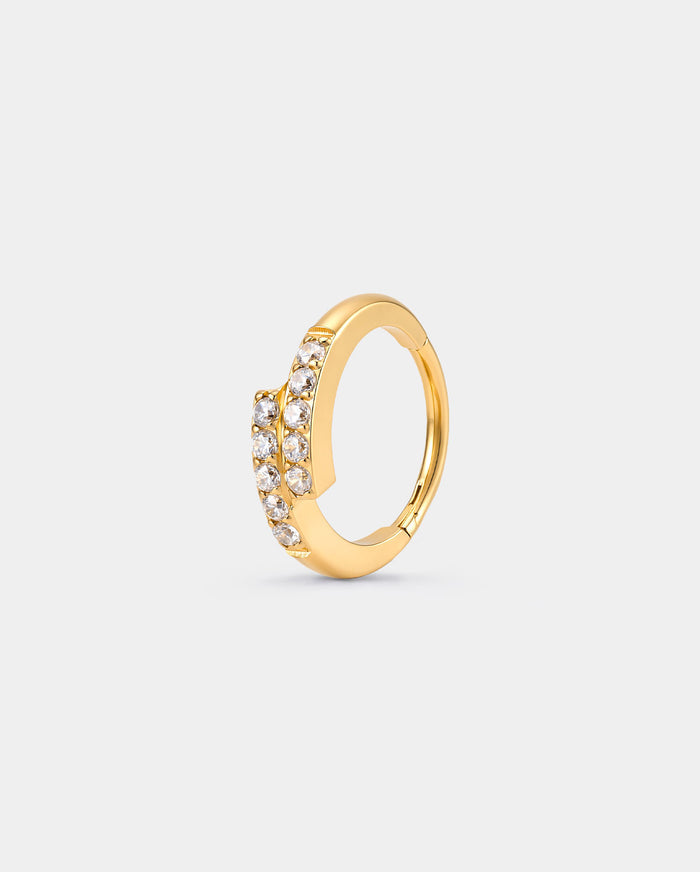 Offset CZ Splice Segment Nose Ring