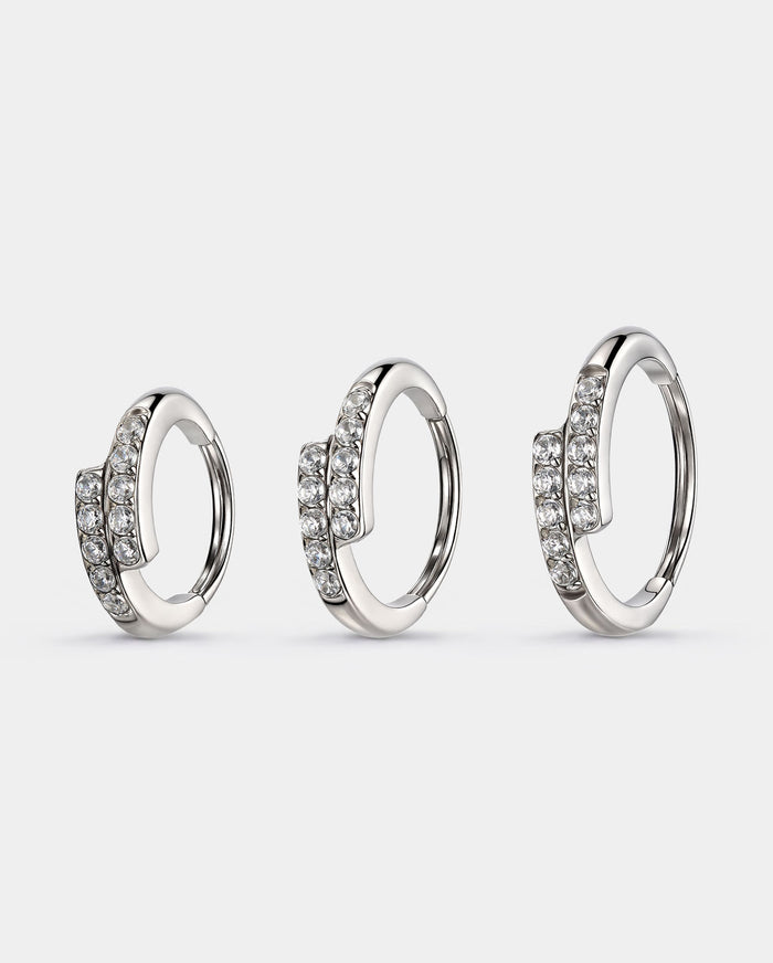 Offset CZ Splice Segment Nose Ring