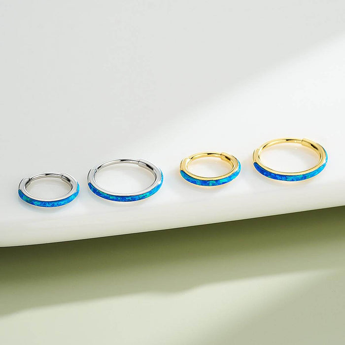 Opal Hinged Segment Nose Ring
