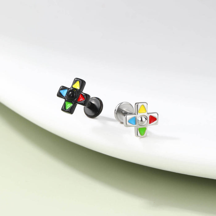 Oufer X Roly Arrow Keys Internally Threaded Cartilage Stud